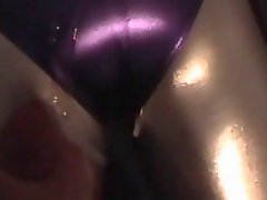 Lovejeans Cum on Shiny Wetlook Swimsuit