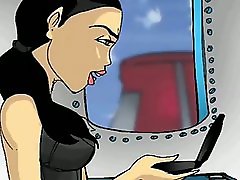 Cartoon babe loves pussy pumping action