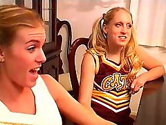 Cheerleaders and their lady coach have lesbian sex