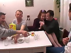Drunk chick is gangbanged by older guys