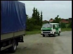 Police collegues fuck in the truck