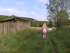 Hot German Girl Takes Big Cock Outdoors