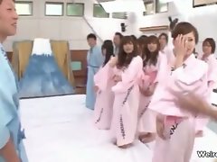 Horny group of Japanese geishas sharing part4