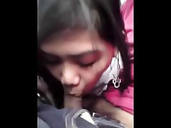 Filipina teen blowjob in car beside police van