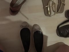 My wife's friend's golden shoes flats