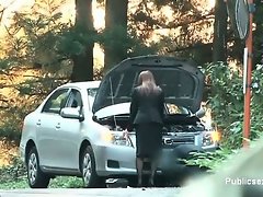 Horny girl gets her car broken and this part3