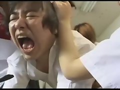 Strapon gangbang by 3 japanese schoolgirls