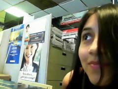 Big ass latina masturbating and squirt at work on webcam