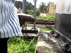 Dick Flash to Indian Girl Near Railway Track