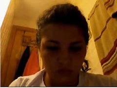 Cute Arab girl solo on webcam
