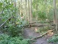 Girl dressed as an indian sucks cock in the woods