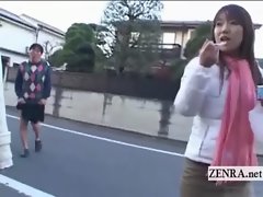 Subtitled crazy public Japanese crossdressing femdom