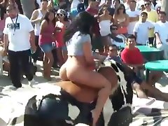Girl in Thong Rides Mechanical Bull ( one best of series )