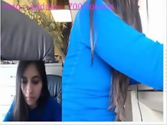 Latina at work creams and squirts on webcam.