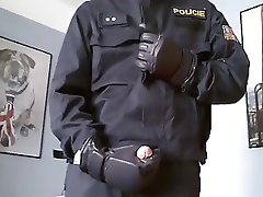 Police uniform and gloves