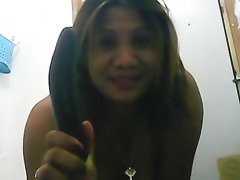Evelyn Tolentino Rubite hot filipino playing with eggplant