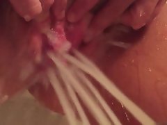 Up close Orgasm by shower head