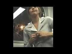 Amateur - Brunette Cutie Pussy show on train