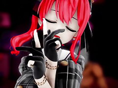 Hoshimachi Suisei Apple Pie Hololive Dance and Sex Undress Mmd 3D Redhead Color Edit Smixix