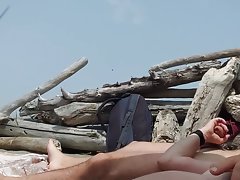 Pussy Dick flashing in Public beach Squirting and Cumshot with Intense Orgasm in Front of Everyone P1 - MissCreamy