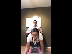 School Girl Pussy & Asshole Spanked, Groped & Licked