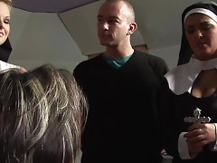 Two Nuns Exorcise Their Demons by Taking Big Cocks in Their Wet Holes